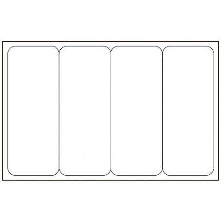 4 cartes PVC 21.5x54 mm sécables