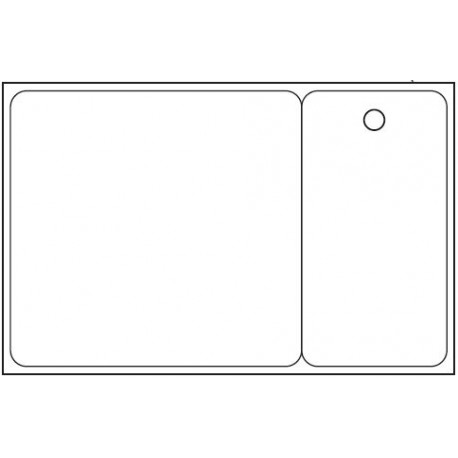 Carte PVC 57x54 mm + petite carte perforée 28.5x54mm