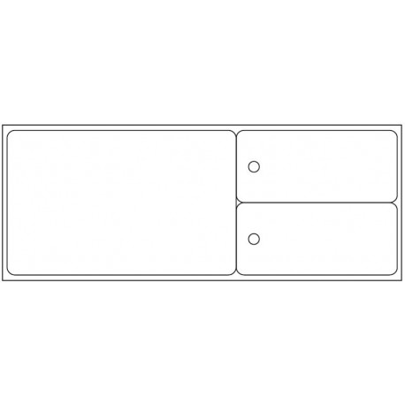 Carte PVC 86x54 mm + 2 petites cartes perforées 60x27mm