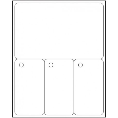 Carte PVC 86x54 mm + 3 petites cartes perforées 28.5x54mm